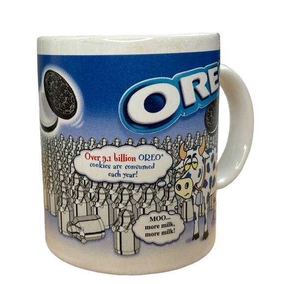 Nabisco Oreo Cookie Coffee Tea Milk Mug Cup Cows Snacks Novelty Rare Vintage - Picture 1 of 6